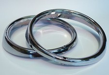 VW Käfer 2-STÜCK Scheinwerferring aus PVC in CHROM 1-Loch Befestigung 020-4407-2