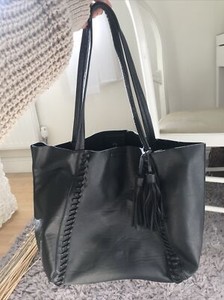 oversized black handbag