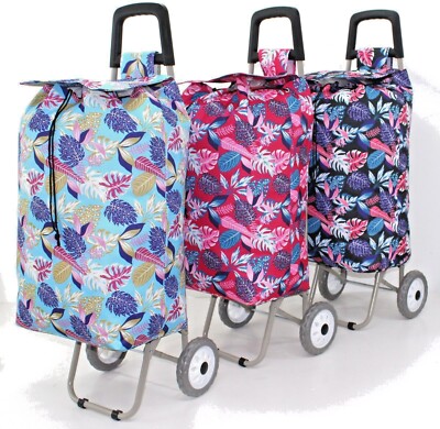 Daisy Large Capacity 47L Strong Shopping Trolley Folding Durable Wheels Bag  Cart UK