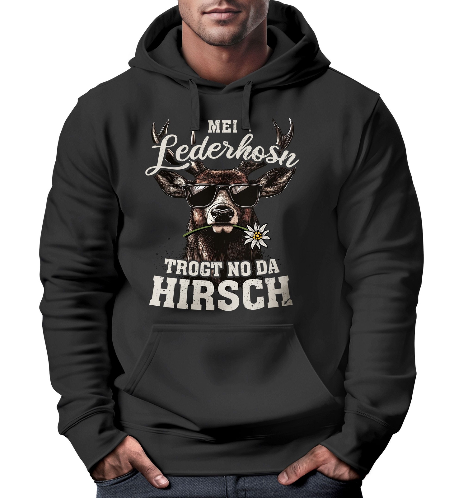 Толстовка с капюшоном Herren Tracht Hirsch Lederhose - наряд для Народного фестиваля Spruch lustig