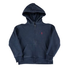 Polo Ralph Lauren Full Zip Hoodie Sweatshirt Boys Youth Small 8 Blue Pony Logo