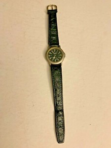 Time Magazine Logo Silver Brush Analog Quartz Men S Watch W Black Leather Strap Ebay