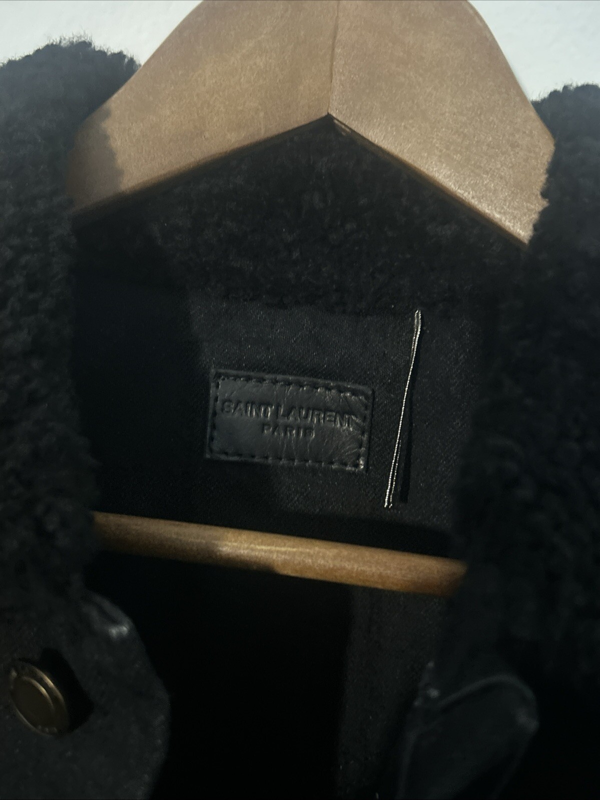 Giacca denim shearling uomo Saint Laurent taglia S