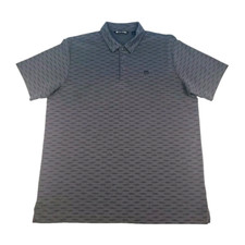 Travis Mathew Golf Polo Shirt Men  s Gray Black Geometric Performance X-Large