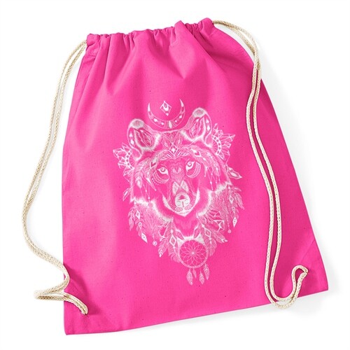 Bolsa de gimnasia Wolf patrón azteca Boho Aztec bohemian hipster bolsa Autiga® - Imagen 10 de 10