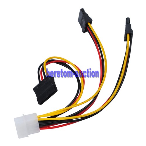 5PCS 4 Pin IDE Molex to 3 SATA Power Cable Splitter Adapter 1 Male to 3 Female - 第 8/15 張圖片