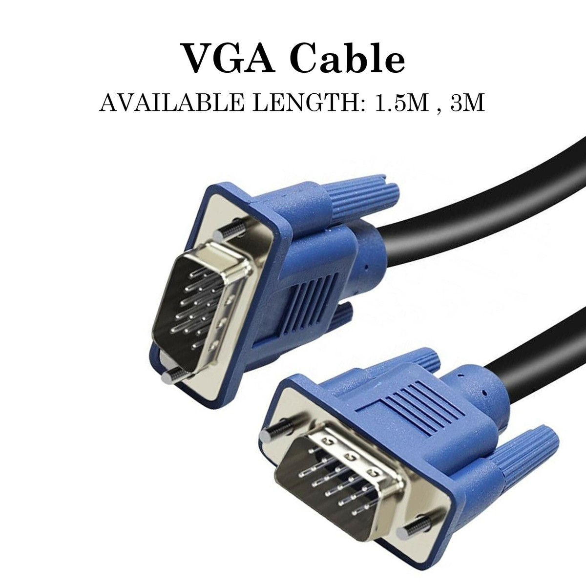 Cavo VGA 3M Lungo VGA SVGA D-Sub Maschio 15 Pin PC A - Foto 8