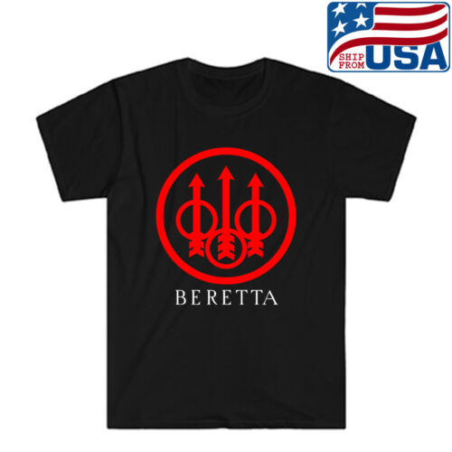 BERETTA Firearms Guns Men's Black T-shirt Size S to 5XL - Afbeelding 1 van 1