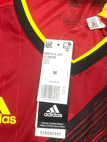 2020/21 Belgium Home Jersey #9 R. Lukaku Medium adidas Soccer Euro Kit NEW - Picture 5 of 18