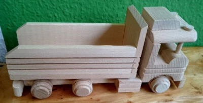 LKW - Holzspielzeug Fahrzeug Laster LKW Spielzeug Kinder Baumaschine Holz Truck - Bild 1 von 4