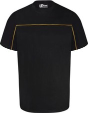 Big Mens Uptheir Buddy Piping Detail Crew Neck T-Shirt in Black 3XL to 8XL