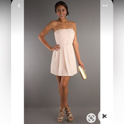 NWT Express pleated detail strapless mini dress US 6 | eBay