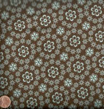 Cozy Cotton floral blue brown Kaufman flannel fabric