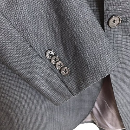 Loro Piana Cremieux Mens 44 L Sport Coat Blazer Gray Plaid Wool Double Vent Long - Picture 8 of 10