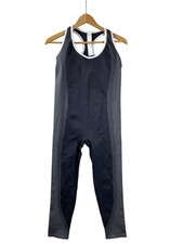 Fabletics Women's Workout Jumpsuit - Size M - Black Gray - Racerback One-Piece