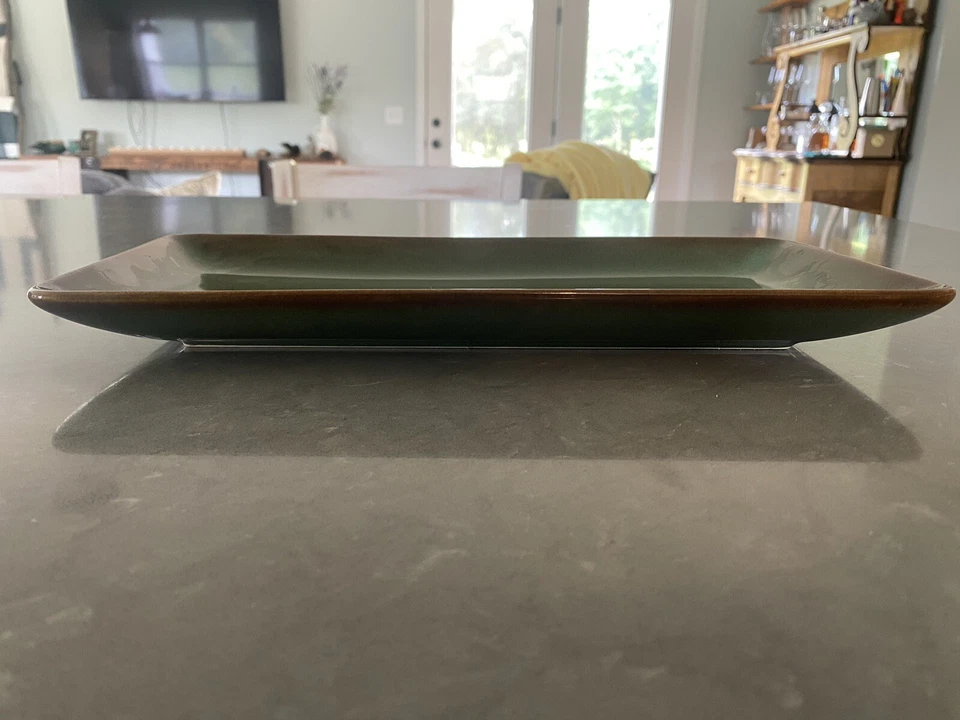 The Mexican Kitchen Gorham Rick Bayless Serving Tray Green Brown Edge Stoneware - Image 4 of 4