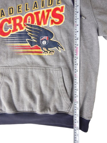 Adelaide Crows AFL Men's Vintage Grey Black Football Hoodie Jumper - Size Large - Bild 5 von 8