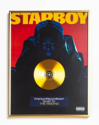 The Weeknd Poster, Starboy  GOLD/PLATINIUM CD, gerahmtes Poster HipHop Rap Art