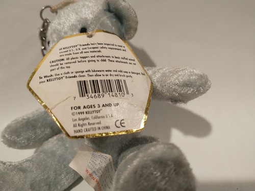 1999 Jewel Tone Treasures Beard Shiny silver Soft Toy Bear Plush By Kellytoy - Picture 4 of 4