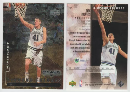 DIRK NOWITZKI Mavericks 1998-99 Upper Deck Black Diamond Rookie Card #92 SP RC
