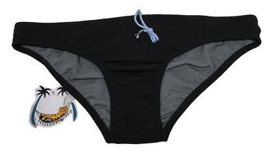 Jolyn XL Andy BLACK Swim Suit Bottom 100% Polyester Drawstring Bikini NEW TAGS