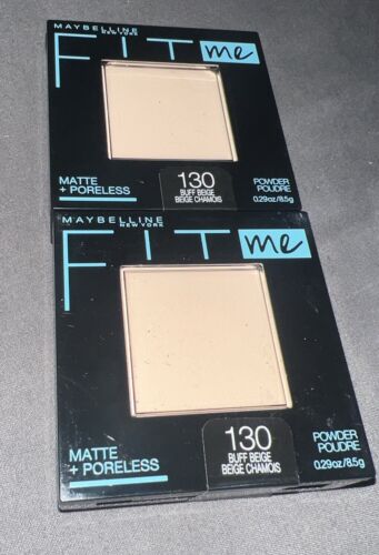 Maybelline Fit Me Matte + Poreless Pressed Powder Compact #130 BUFF BEIGE Lot X2