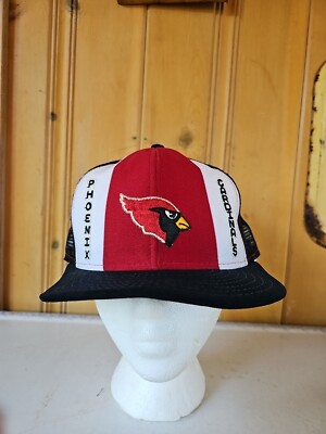 VINTAGE 80's Phoenix Cardinals AJD Lucky Stripes Trucker Style Snapback NFL Hat 