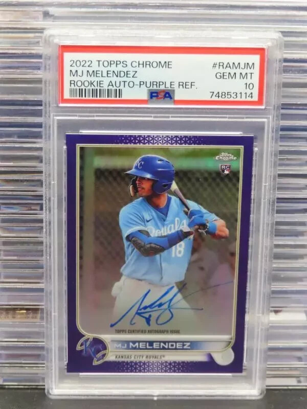 2022 Topps Chrome MJ Melendez Purple Refractor Rookie RC Auto #098/250 PSA 10