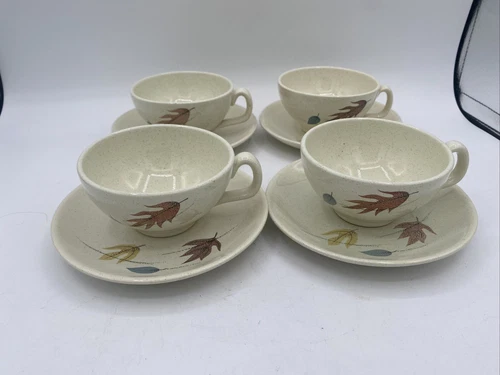 Vintage 1950s Franciscanware in the Autumn Leaves Pattern — 6  Cups & Saucers