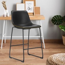 30" Counter Height Bar Stools Leather Barstools Modern Bar Chairs  2P