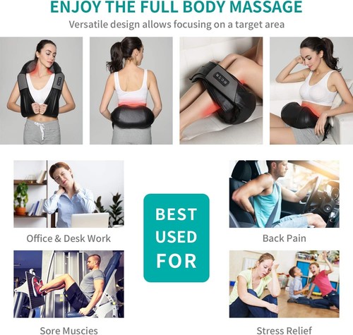 Shiatsu Neck and Back Massager with Soothing Heat, Electric Deep Tissue - Picture 5 of 6