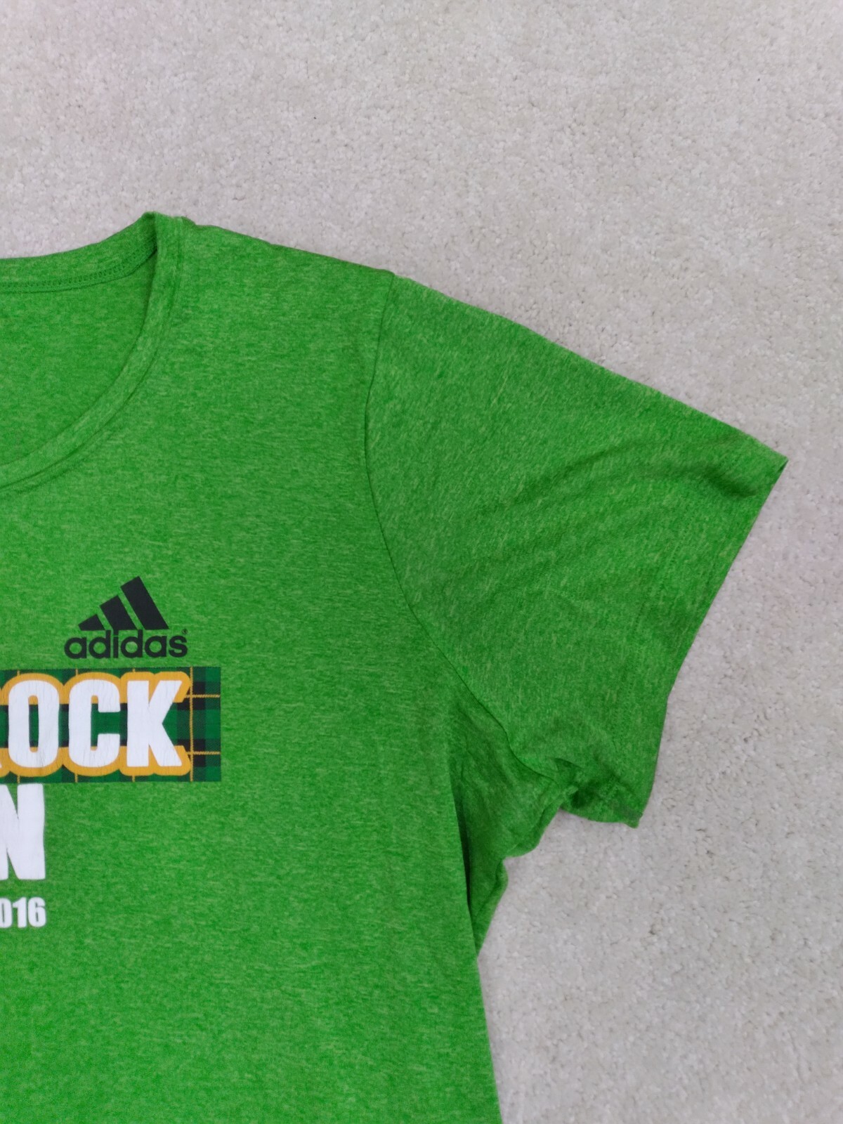 Shamrock Run Shirt Womens XL Green Adidas Portland 2016 St Patrick Athletic Tee