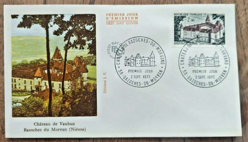 FDC ENVELOPPE 1ER JOUR Château de Vauban, 1972 Bazoches - Photo 1/1