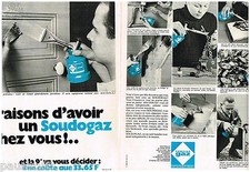 PUBLICITE ADVERTISING 105  1970   CAMPING GAZ   le SOUDOGAZ & CHALUGAZ  ( 2p)