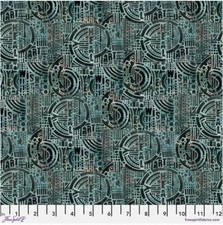 Free Spirit Seth Apter Storyboad Wish Verdigris Cotton Fabric By Yd