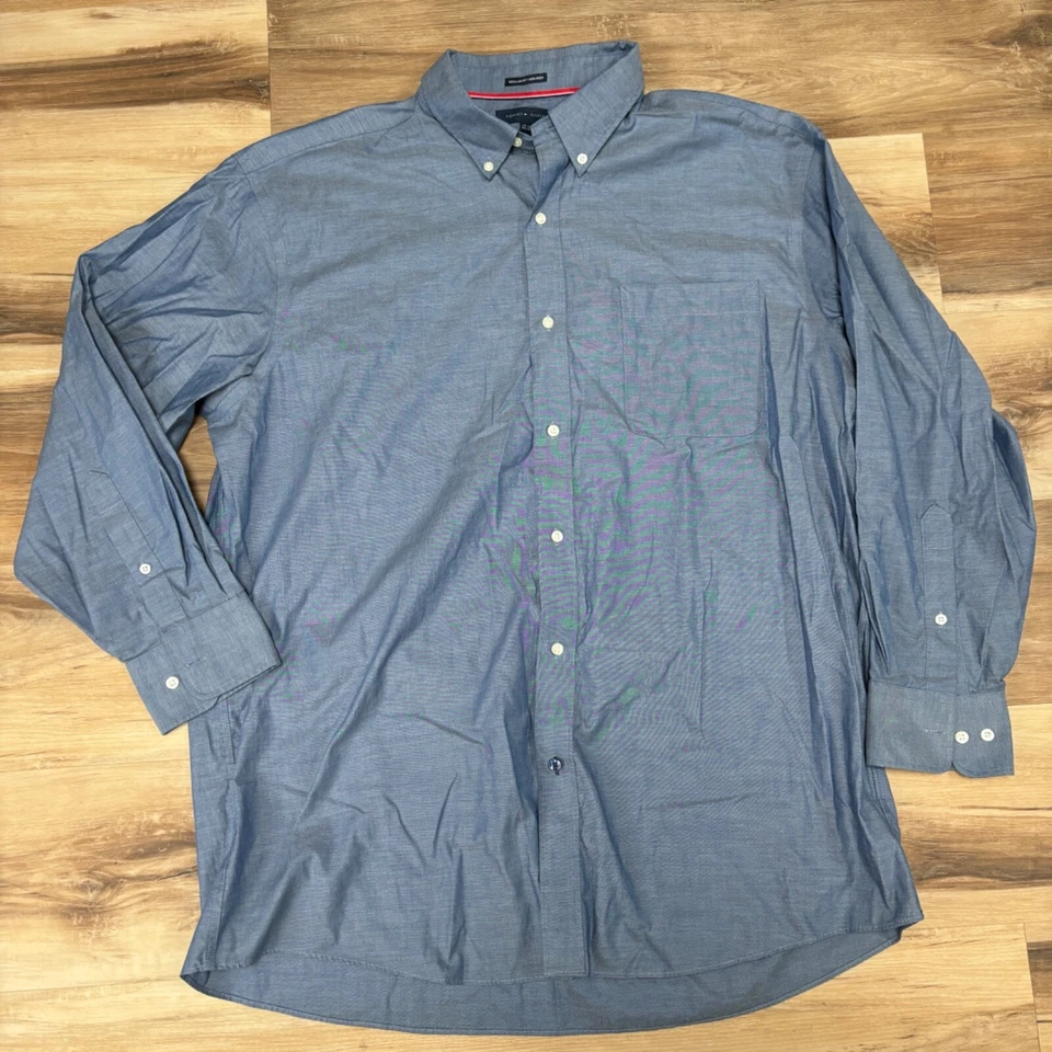 Tommy Hilfiger Shirt Mens 17.5 32/33 Non Iron Regular Fit Button Down - Image 2 of 4
