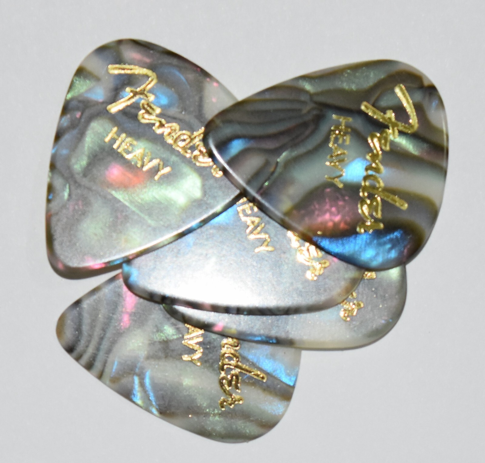 5  x  Fender Guitar Picks Abalone 351  Thin, Medium,  Heavy 4