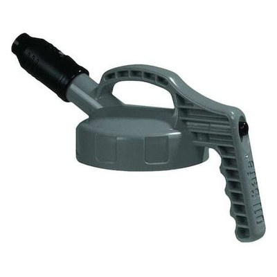 Oil Safe 100504 Stumpy Spout Lid,W/1 In Outlet,Hdpe,Gray