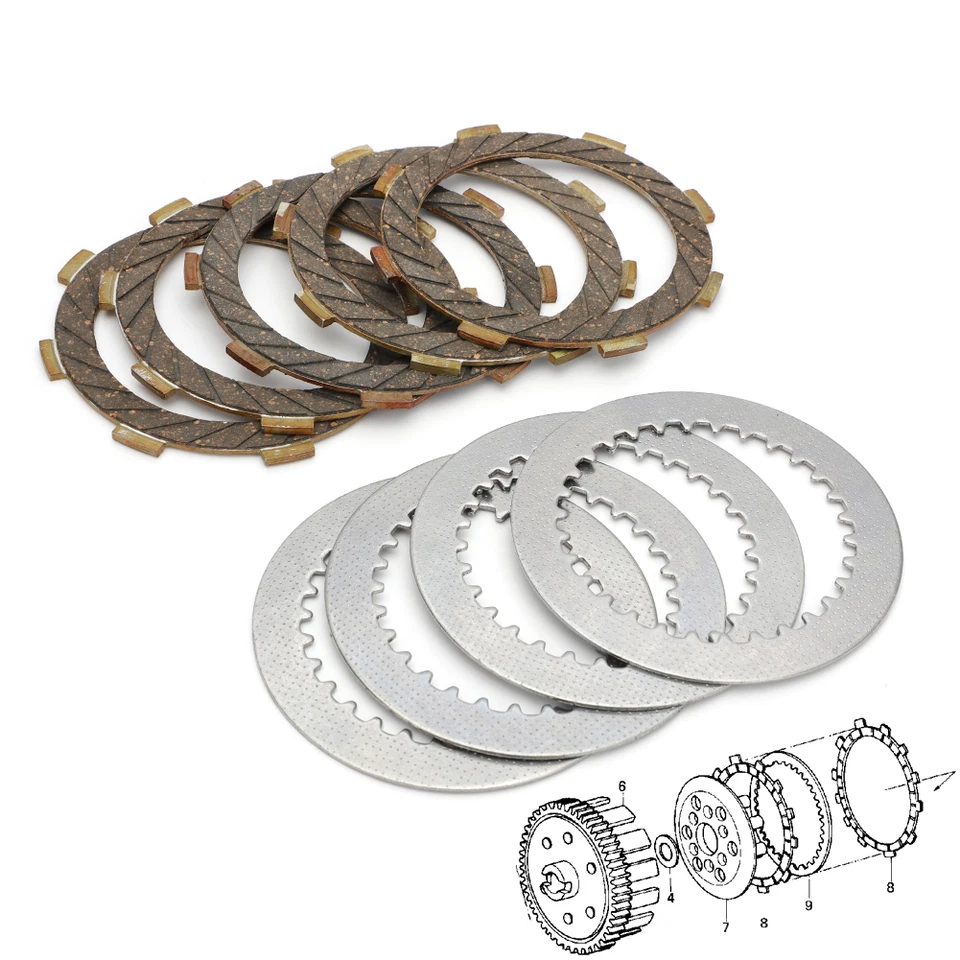Clutch Friction Plates Kit For Kawasaki KH100 KE100 1976-1977 DJ1807SGR807SS - Изображение 2 из 4