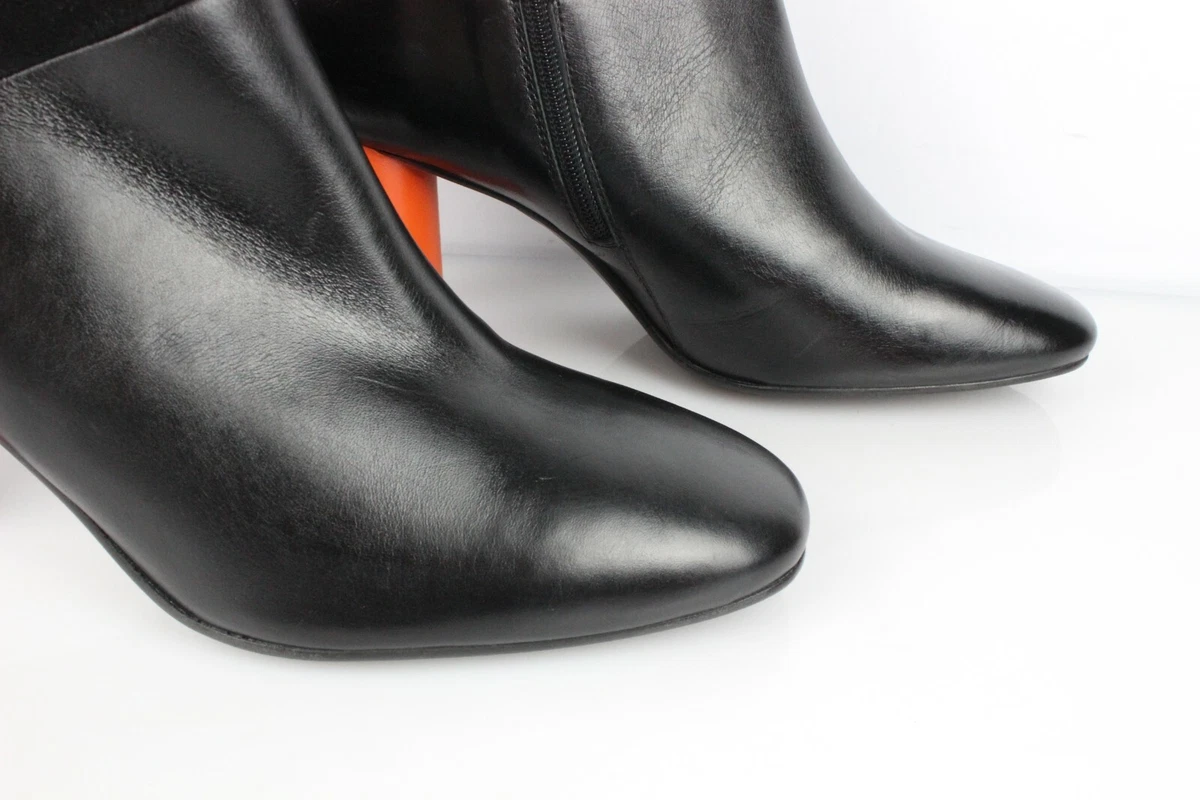 Sarenza Boots Heels Black Leather And Orange T 41 Very |