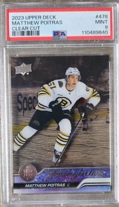 2023-24 Upper Deck Matthew Poitras #478 Clear Cut Young Guns PSA9