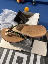 Vionic Bella II Rest Sandals Women’s 9.5 Wide Tropical Black Comfort - New