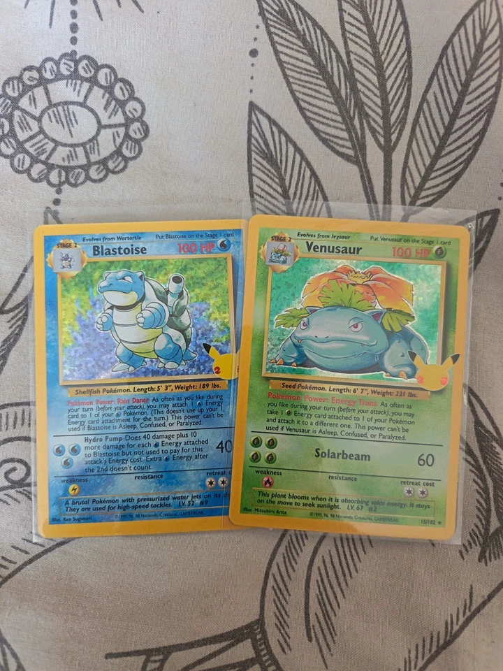 Pokemon TCG Venusaur 15/102 & Blastoise 2/102 Celebrations 25th Anniversary NM