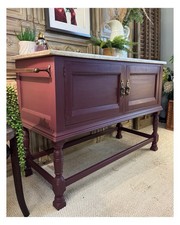 Edwardian Marble Top Washstand With Towel Rails In Brinjal By Farrow & Ball