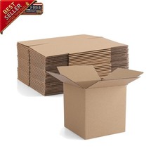 4x4x4" Cardboard Box Mailers 25 Pack Brown Cube Corrugated Small Shipping Box...