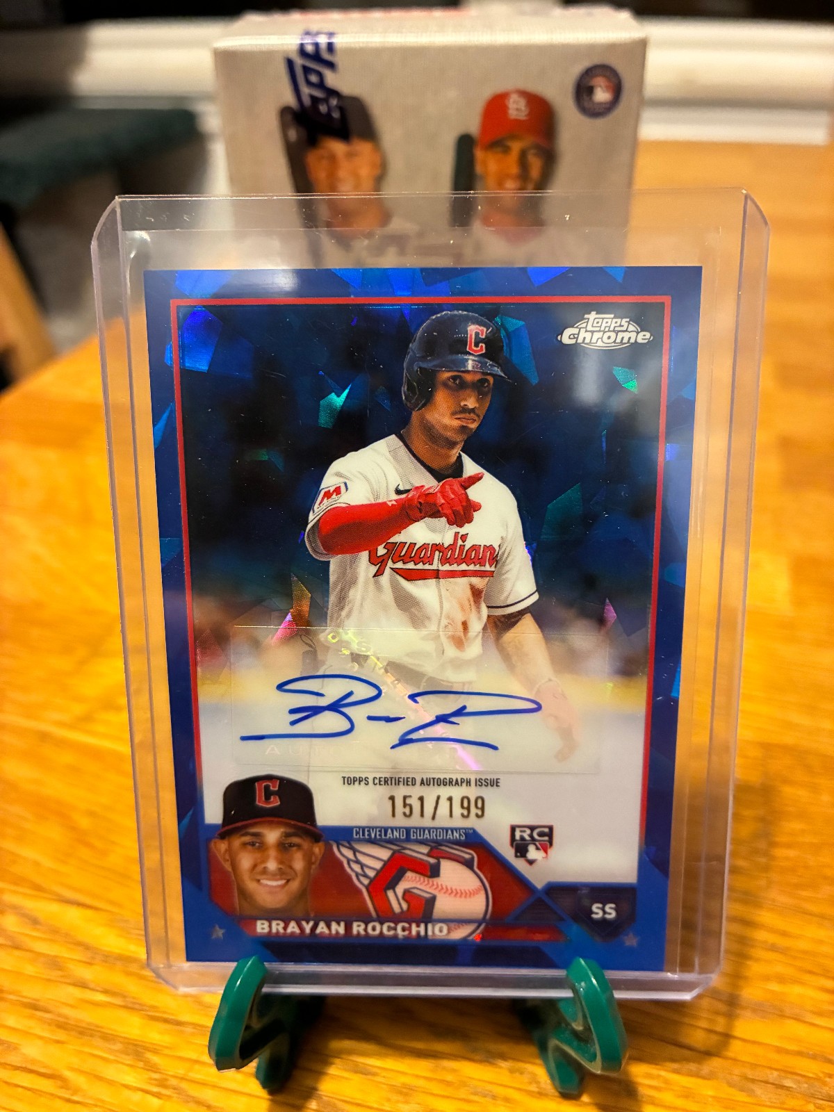 2023 Topps Chrome Update Sapphire Brayan Rocchio Auto RC Rookie #/199 Guardians