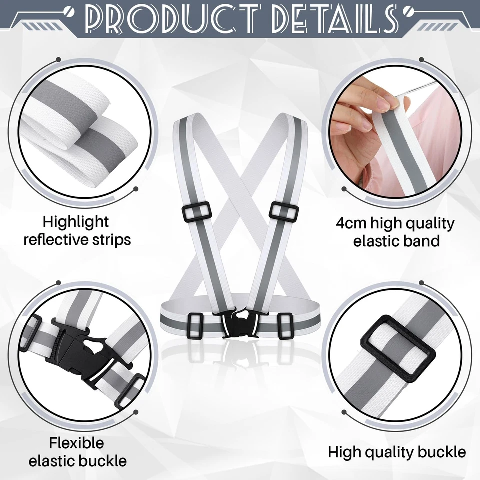 24 Pcs Reflective Running Vest Reflective Running Shirt with Safety Straps Hi... - Image 3 of 4