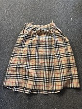 Burberrys Nova gonna plissettata lana check beige vintage a quadri 100% lana taglia 10