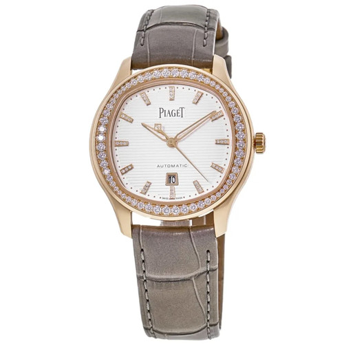 New Piaget Polo Date Diamond White Dial 18kt Rose Gold Women's...