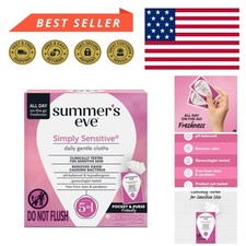 Travel-Friendly Simply Sensitive Feminine Wipes, Natural  pH-Balanced, 12 Count